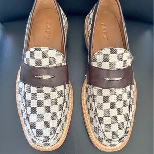 Taft Checkered Loafers - Cream and Brown
